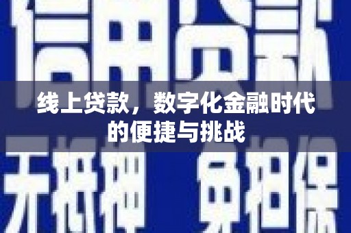 武隆线上贷款，数字化金融时代的便捷与挑战