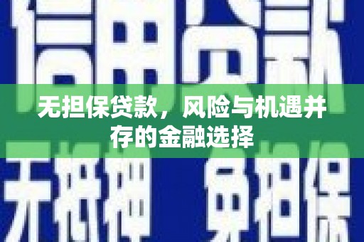 武隆无担保贷款，风险与机遇并存的金融选择
