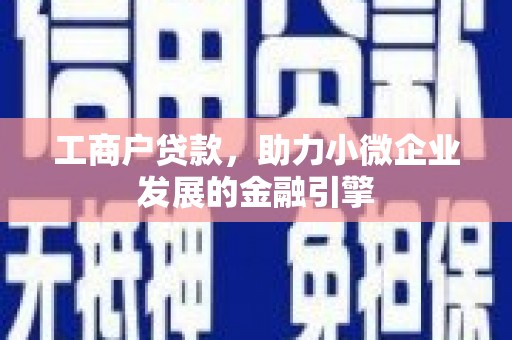 武隆工商户贷款，助力小微企业发展的金融引擎