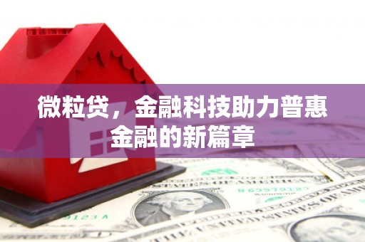 武隆微粒贷，金融科技助力普惠金融的新篇章