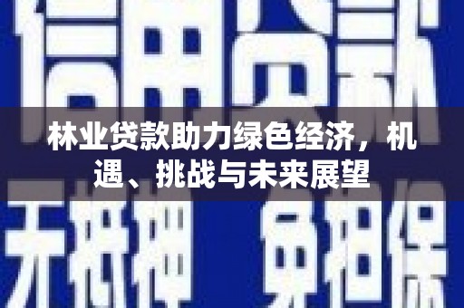 武隆林业贷款助力绿色经济，机遇、挑战与未来展望