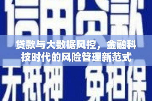 武隆贷款与大数据风控，金融科技时代的风险管理新范式