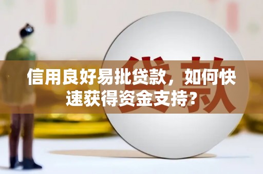 武隆信用良好易批贷款，如何快速获得资金支持？