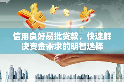 武隆信用良好易批贷款，快速解决资金需求的明智选择