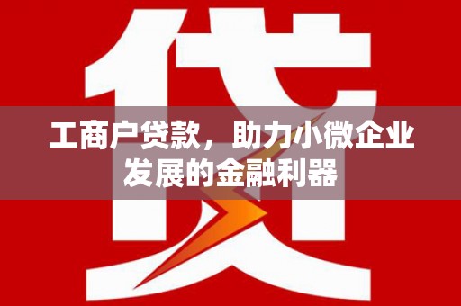 武隆工商户贷款，助力小微企业发展的金融利器