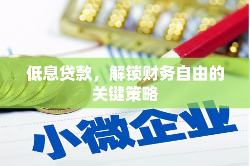 武隆低息贷款，解锁财务自由的关键策略