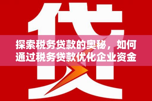 武隆探索税务贷款的奥秘，如何通过税务贷款优化企业资金流