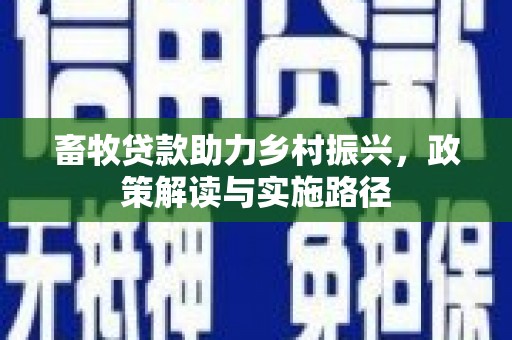 武隆畜牧贷款助力乡村振兴，政策解读与实施路径