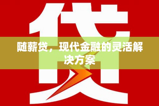 武隆随薪贷，现代金融的灵活解决方案