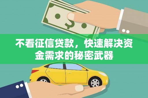 武隆不看征信贷款，快速解决资金需求的秘密武器