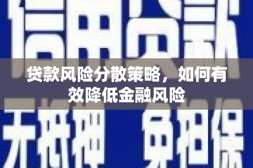 武隆贷款风险分散策略，如何有效降低金融风险