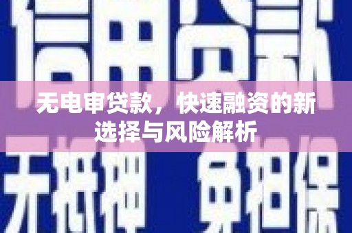武隆无电审贷款，快速融资的新选择与风险解析
