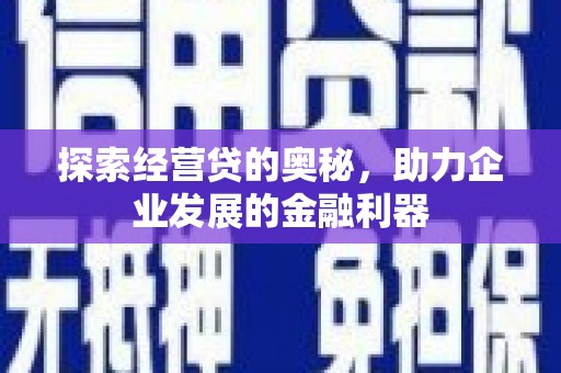武隆探索经营贷的奥秘，助力企业发展的金融利器