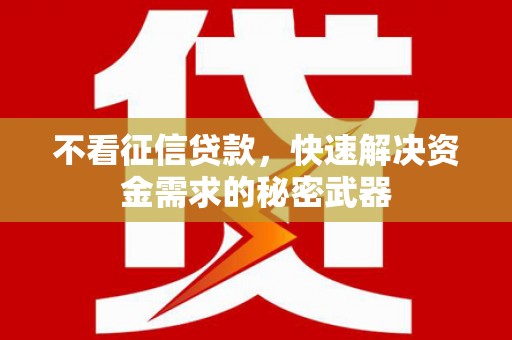 武隆不看征信贷款，快速解决资金需求的秘密武器