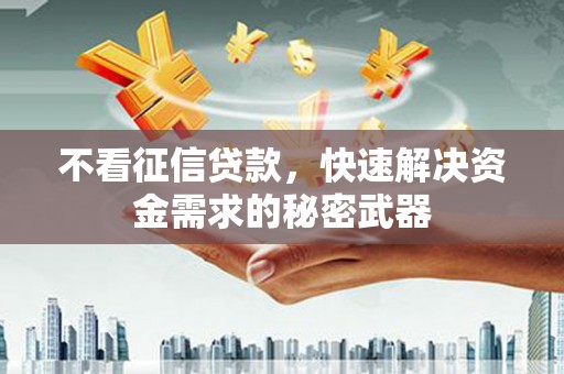 武隆不看征信贷款，快速解决资金需求的秘密武器