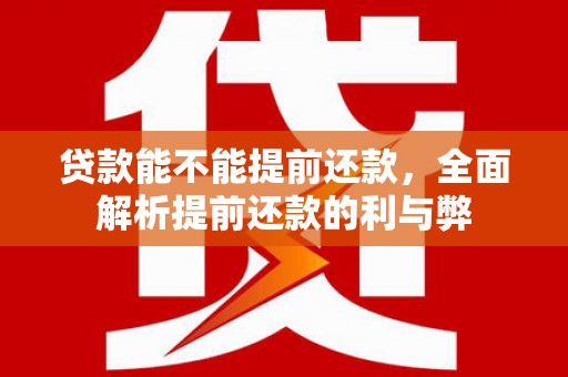 武隆贷款能不能提前还款，全面解析提前还款的利与弊